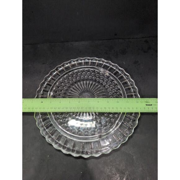Federal Glass Cake Stand Sunflower Bubble, Tri-Footed Cake Plate, Cake Platter - Picture 7 of 8